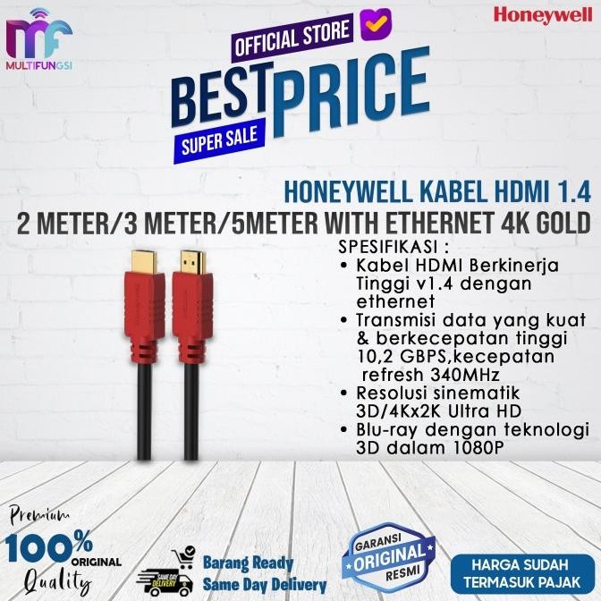 

Honeywell Kabel HDMI 1.4 2 Meter/3 Meter&5Meter With Ethernet 4K Gold