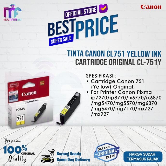 

Tinta Canon CL751 Yellow Ink Cartridge Original CL 751