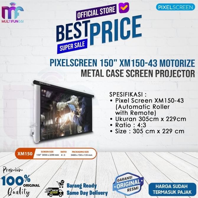 

PixelScreen 150" XM150-43 Motorize Metal Case Screen Projector