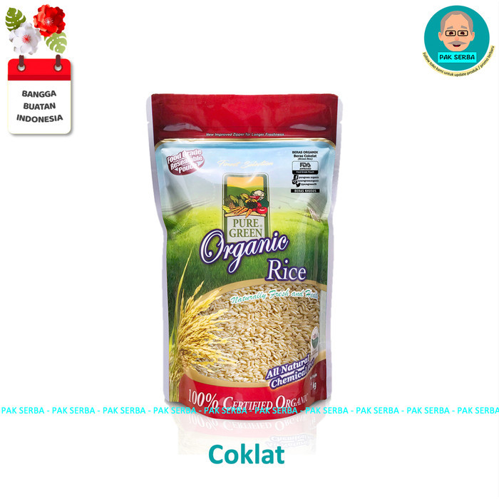 

TERBARU Beras Organik Pure Green Coklat Brown Rice (1kg) BISA GOSEND!