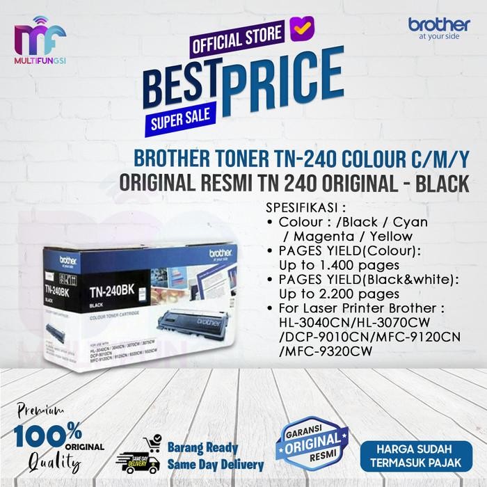 Brother Toner Tn-240 Black Original Resmi Tn 240 / Tn-240Bk