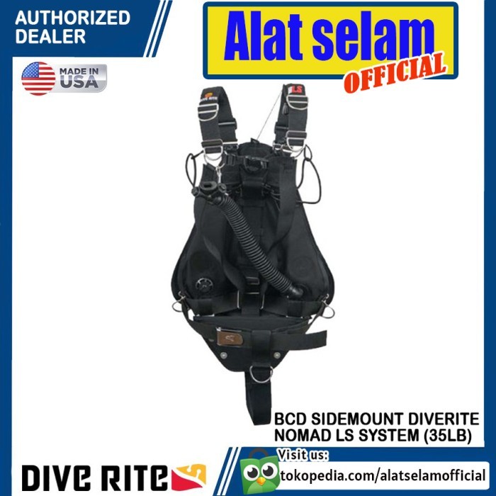 NEW BC4575 BCD Sidemount Diverite Nomad LS System Diving BC Dive Rite 35Lb