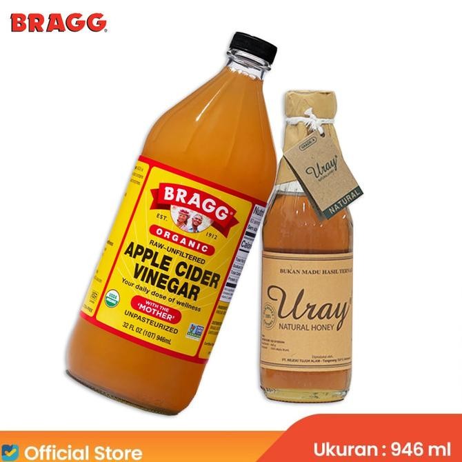 

Bunding Bragg Organic Apple Cider Vinegar 946 ml + Madu Uray 450 gr