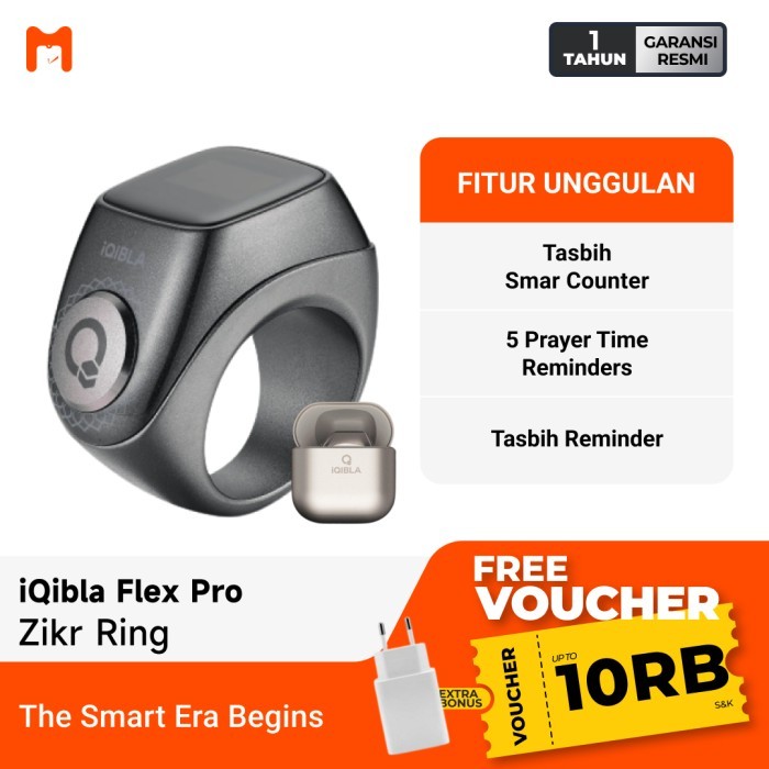 Iqibla Zikr Smart Ring Flex Pro F04 Cincin Tasbih Digital