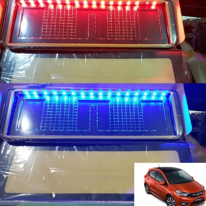 Dudukan/Plat Nomor Mobil Akrilik Izy Lampu 46CM All New Brio