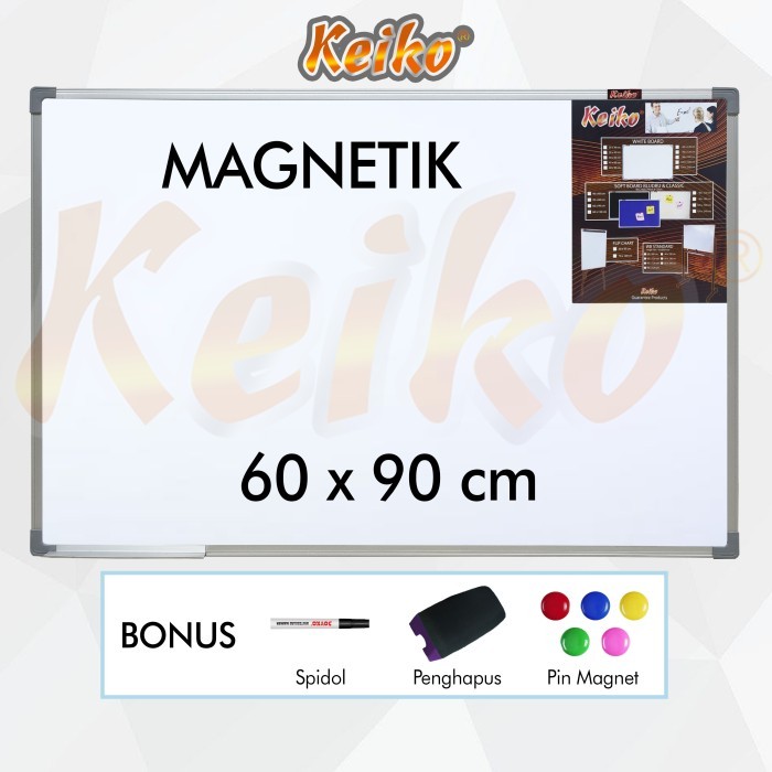

TERBARU Papan Tulis Whiteboard Gantung Magnet Single Face Keiko 60 x 90 cm