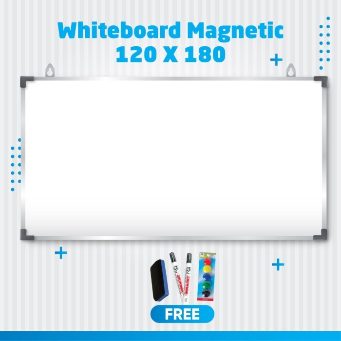 

TERBARU whiteboard / papan tulis magnetic uk 120x180cm BISA GOSEND!