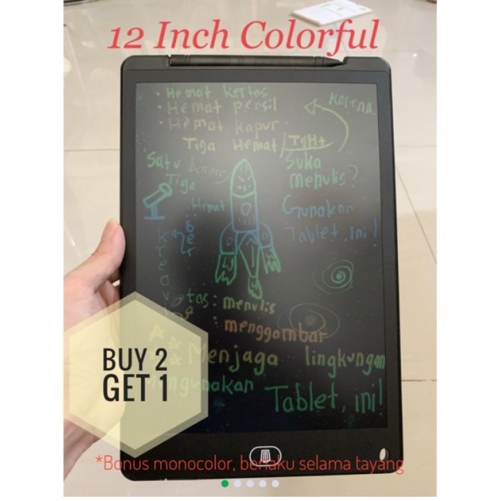 

TERBARU LCD Writing Tablet Papan Tulis Digital 12 Inch Multi Color HOT SALE!