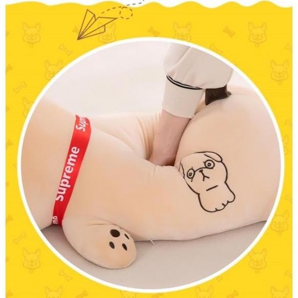Bantal Boneka Pug Bantal Pug Boneka Pug Guling Pug 55cm [terbaik]