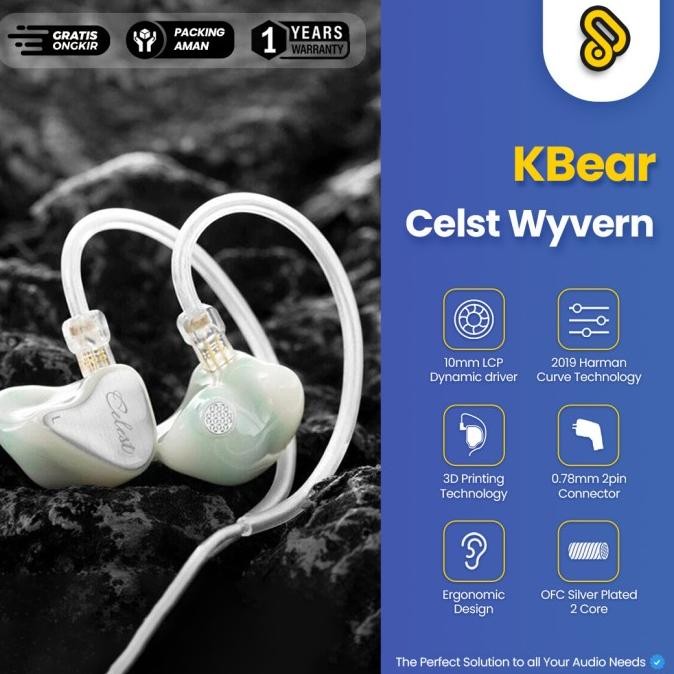 TERBARU - Kinera Celest Wyvern with Mic LCP Dynamic Driver IEM In Ear Earphone