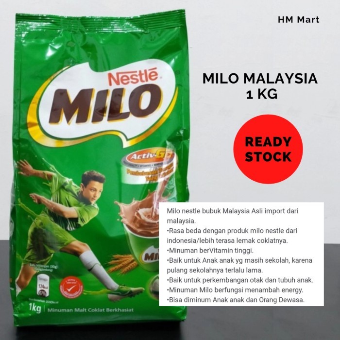 

Ready Stock Milo 1 Kg Import Malaysia