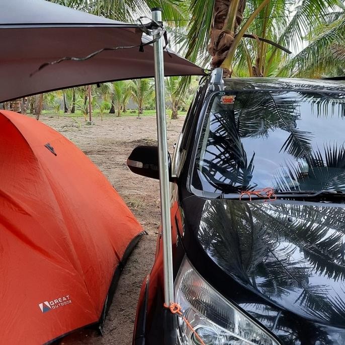 Tiang Tenda Flysheet Teleskopik Galvanis Stainless 270 Cm