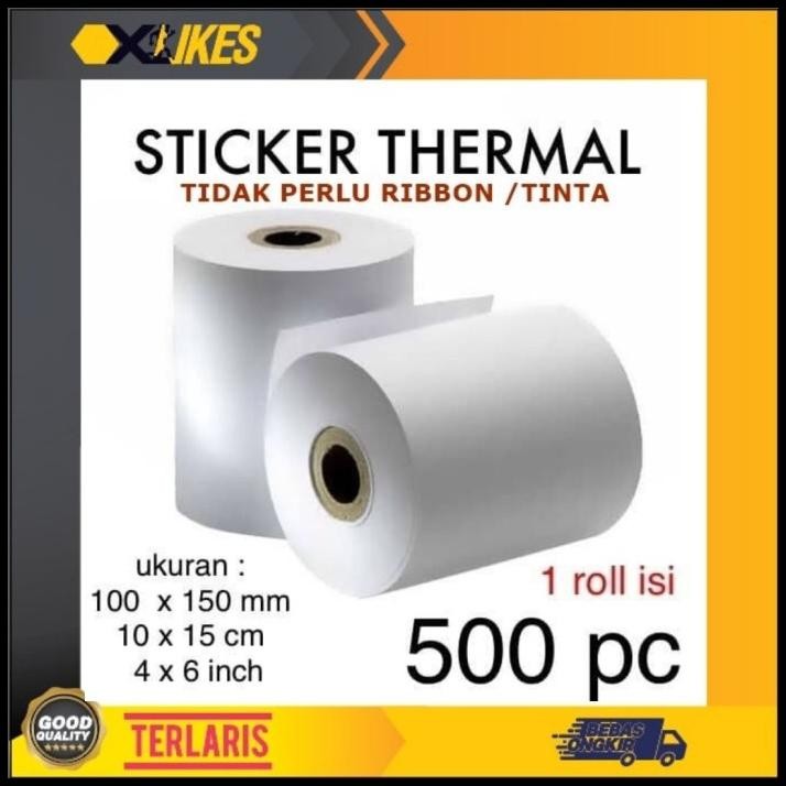 

500 Lembar Label Barcode 100 X 150 Mm Kertas Sticker Thermal 10 X 15Cm