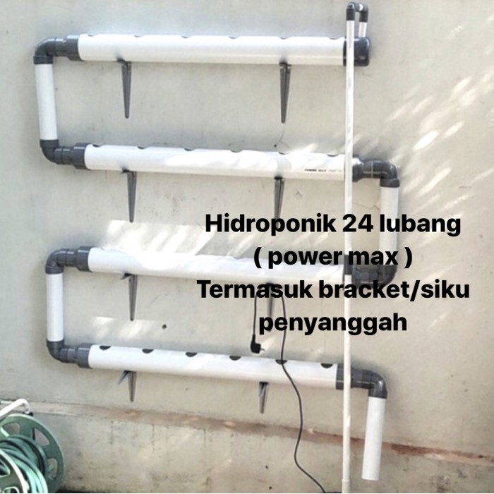 Hidroponik set power + bracket penyangga dinding tembok
