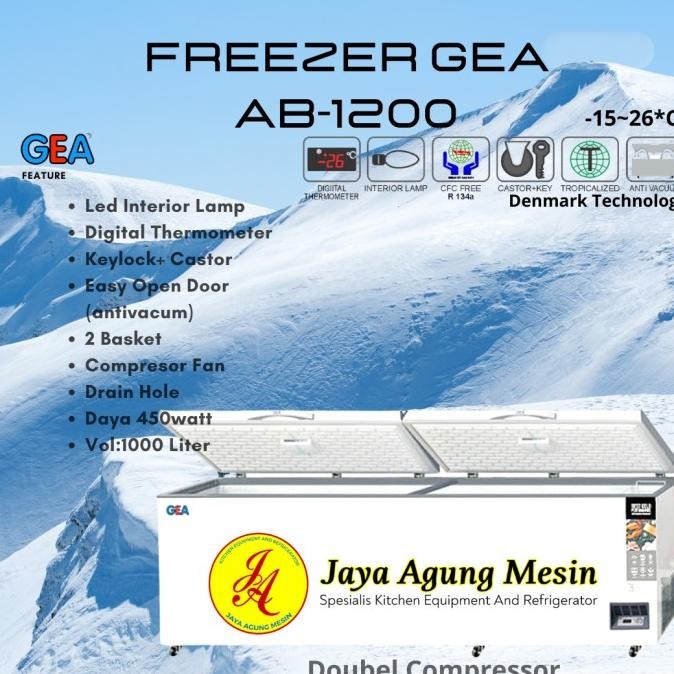 Dijamin Hemat | Chest Freezer Gea Ab-1200/ Freezer Box Gea Ab-1200-Tx