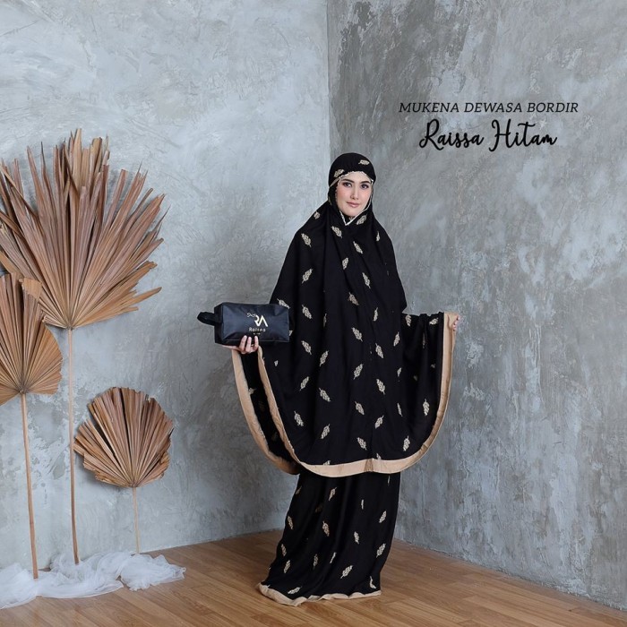TERLARIS Mukena Dewasa Bordir Raissa  - Hitam