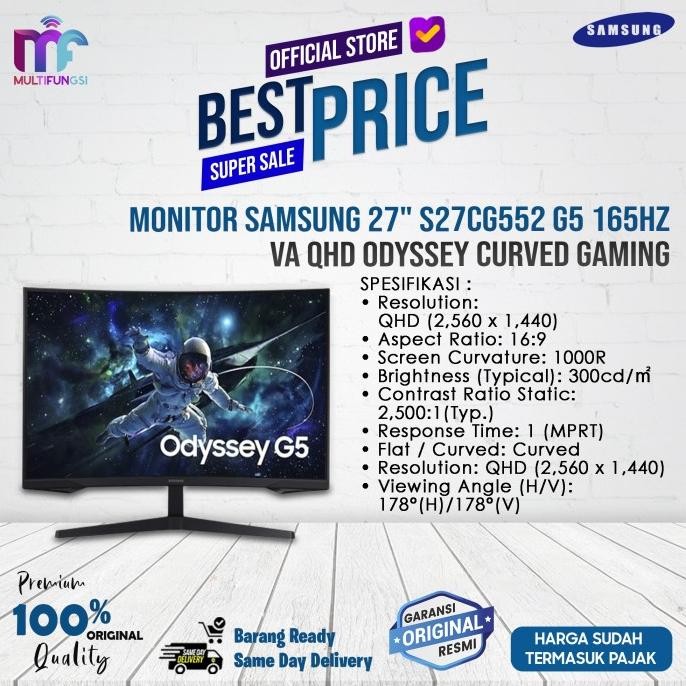 

Monitor Samsung 27" S27CG552 G5 165Hz VA QHD Odyssey Curved Gaming