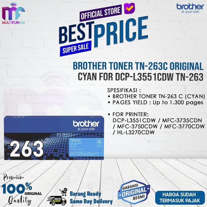 

Brother Toner TN-263C Original Cyan for DCP-L3551CDW TN-263