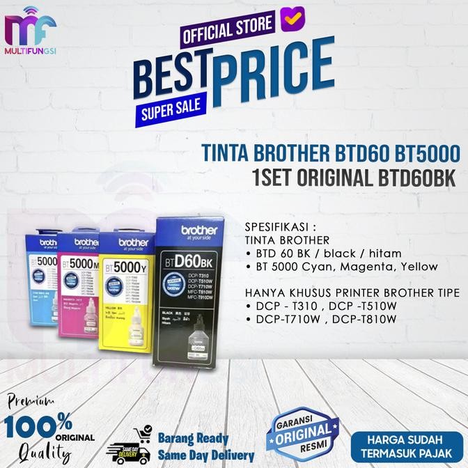 

Tinta Brother BTD60 BT5000 1set Original BTD60BK for T710 T510 T310