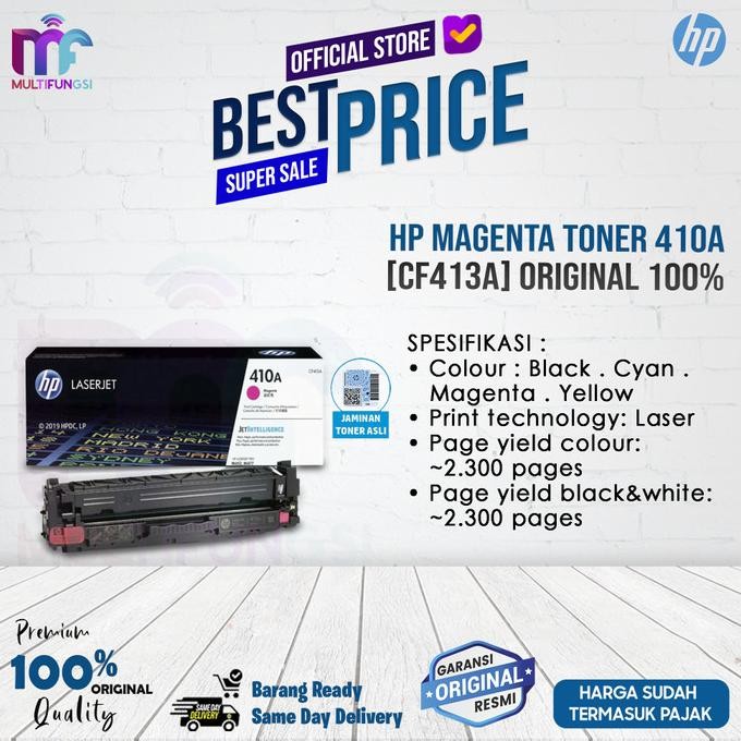 

HP Magenta Toner 410A [CF413A] ORIGINAL 100% [GAK ORI UANG KEMBALI]