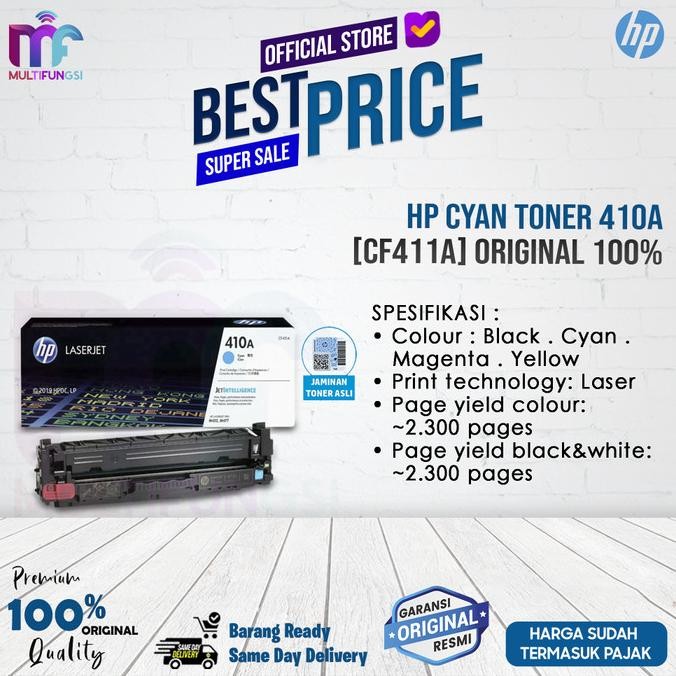 

HP Cyan Toner 410A [CF411A] ORIGINAL 100% [GAK ORI UANG KEMBALI]