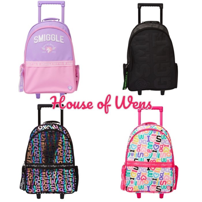 Smiggle Smiggler Trolley Backpack With Light Up Wheel Original