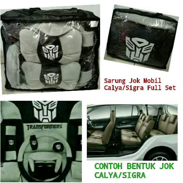 Sarung Jok Mobil Full Set 3 Baris Calya/Sigra Motif Transformers