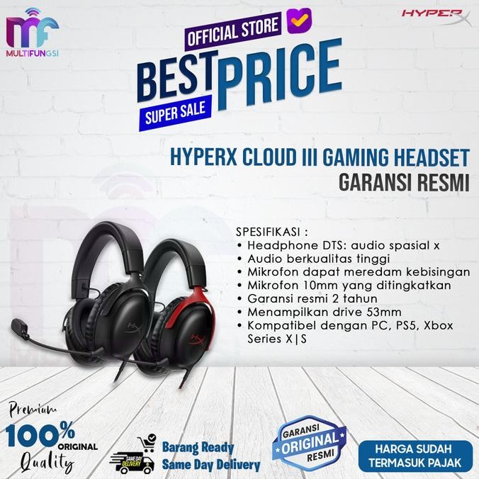 

HyperX Cloud III Gaming Headset Garansi Resmi