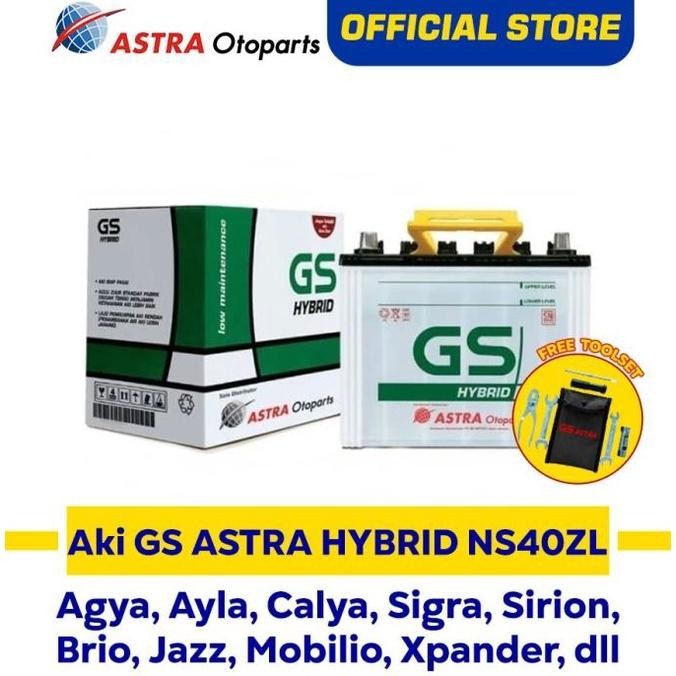 Aki Mobil Gs Astra Hybrid Ns40Zl Agya Ayla Calya Sigra Brio Xpander