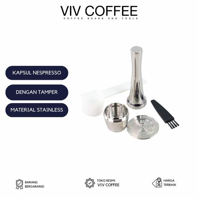 

Kapsul Kopi Nespresso Stainless Steel Refillable Capsule 1 PCS With Tamper