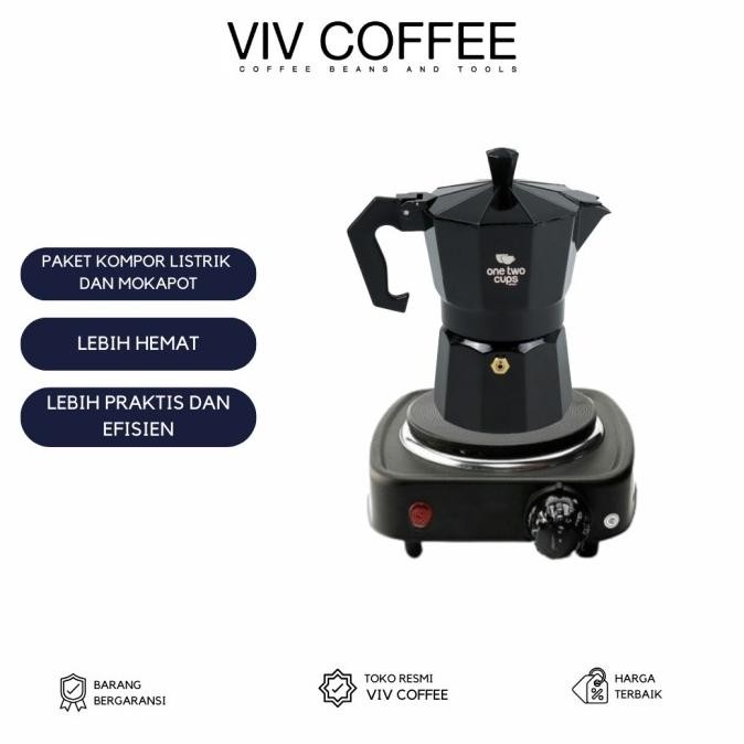 

Paket Mokapot dan Kompor Listrik Stove Top Bundle Hitam