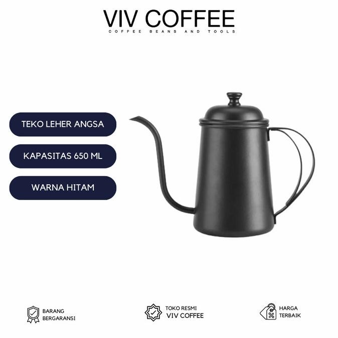 

Teko Leher Angsa Hitam 650ml - Gooseneck Coffee Kettle