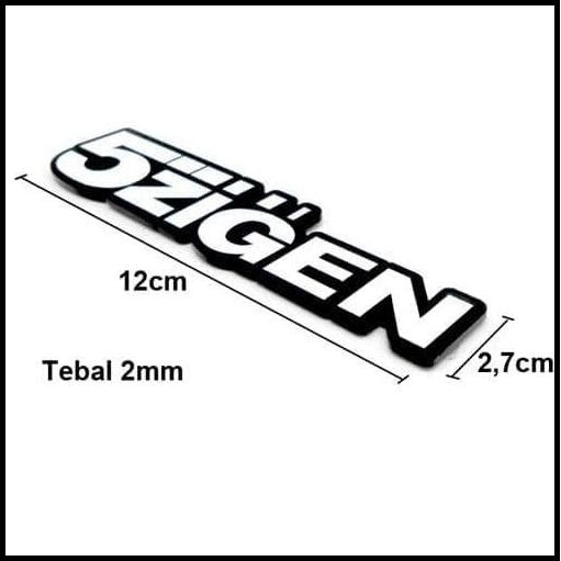 GRATIS ONGKIR EMBLEM - LOGO MOBIL 5ZIGEN PUTIH HITAM 12 ACRYLIC 