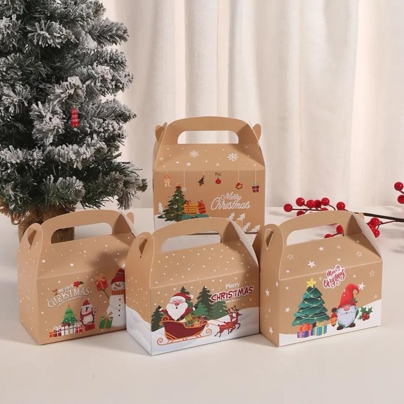 

CR - Box Christmas 5 pcs Christmas Gift Box Xmas Tas Hadiah Kue Kering Cookies Paper Box Bag Merry Christmas Kotak Kado Natal Pembungkus Bungkusan Nastar Permen Coklat TERLARIS