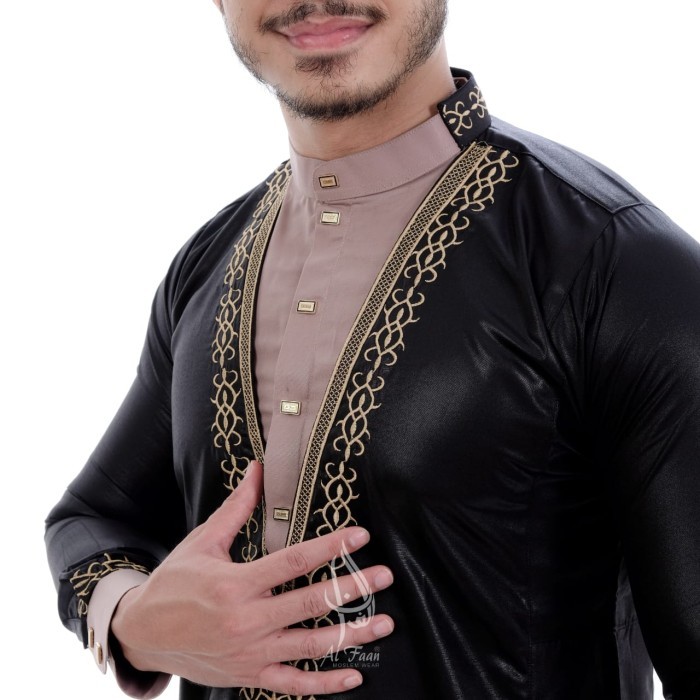 MURAH Jubah Slimfit King salman Jubah pria Slimfit Gamis Jubah Pria Muslim - Hitam, S