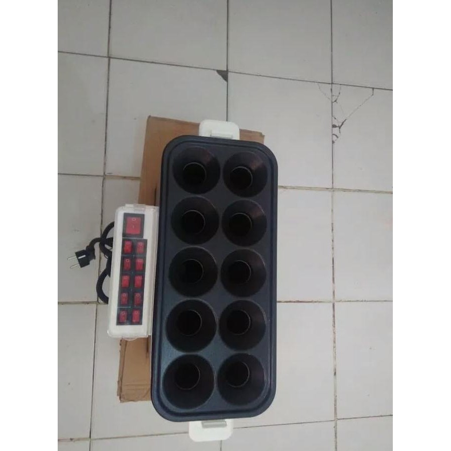 SOSTEL Mesin sosis telor 10 lubang GETRA/ egg roll listrik 10 lubang AS
