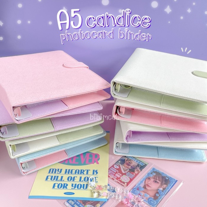 

NEW (A5 Size) Candice Binder Leather A5 - Album Photocard PC Notebook Agenda Kulit