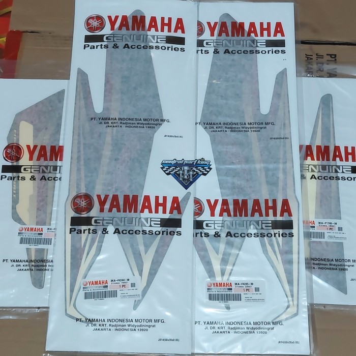 STRIPING TANGKI DAN BOX AKI FULL SET RX KING 2005 HITAM MERAH ORIGINAL