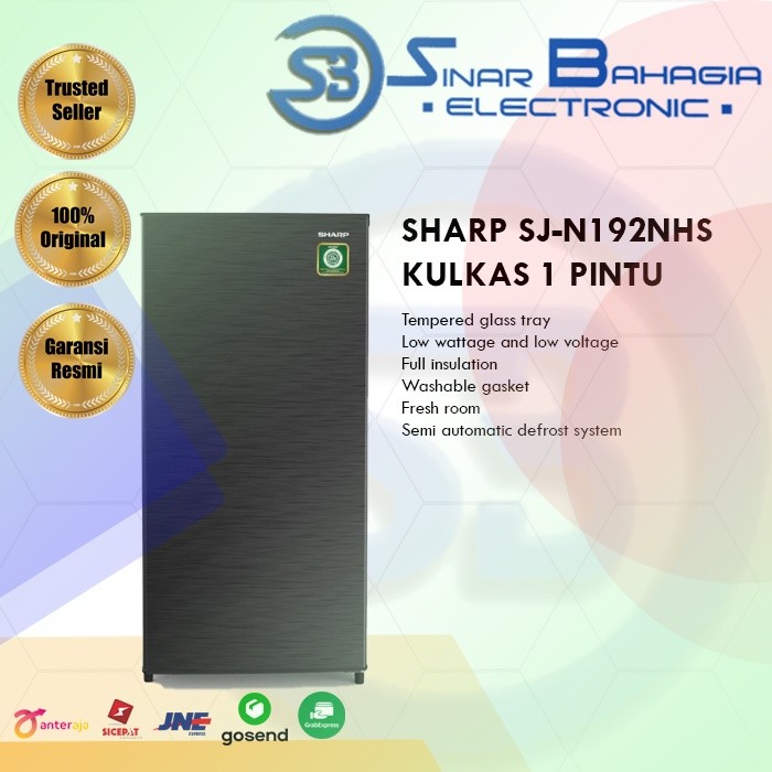 SHARP SJ-N192NHS KULKAS 1 PINTU (NEW) (KHUSUS BANDUNG)