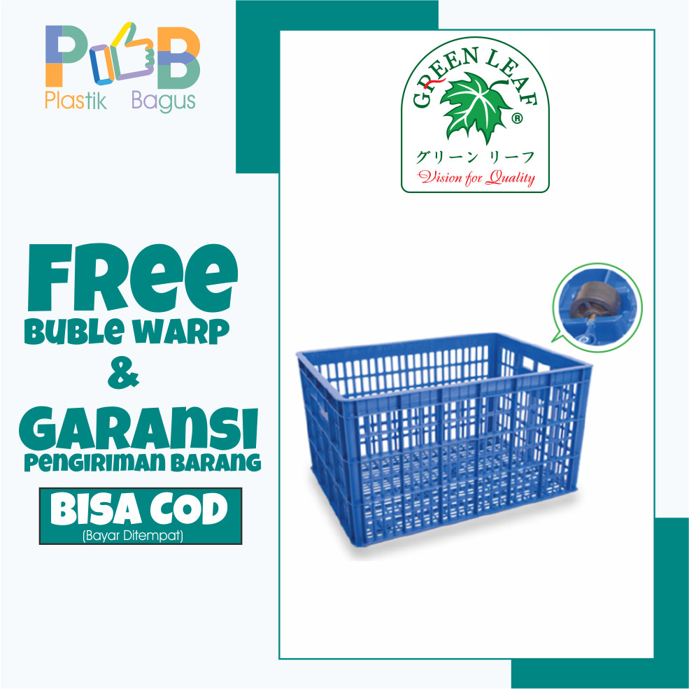 keranjang kontainer industri piring catering roda green leaf Castors 2223 L