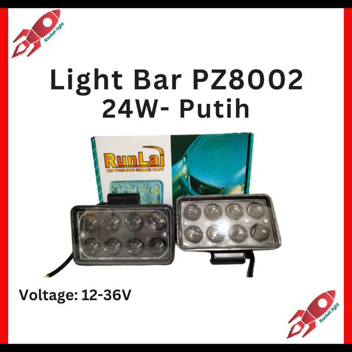 Lampu Sorot Led Bar Mobil Led Light Bar Offroad Runlai 24 Watt Putih