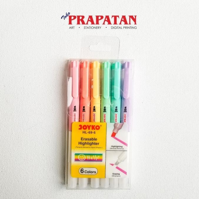 

BARU JOYKO ERASABLE HIGHLIGHTER HL69 6 WARNA