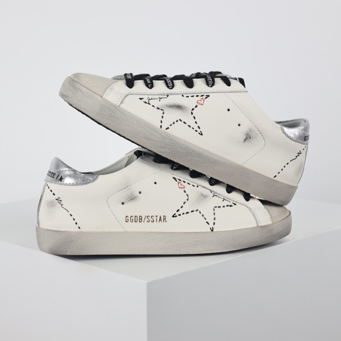 Golden Goose GGDB Super-Star Leather Sneakers - Ice/White