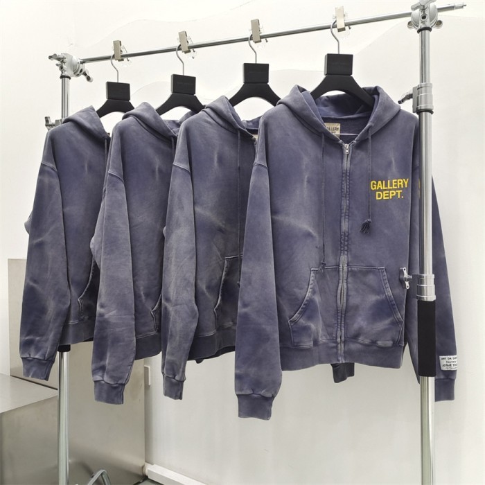 Gallery Dept. Sun Faded Zip Up Hoodie - Navy