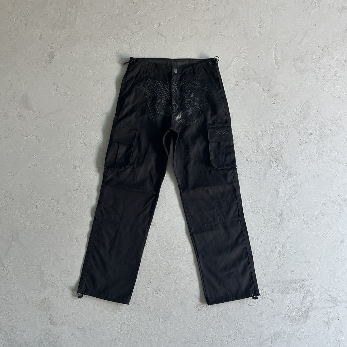 Minus Two Black Graff Cargos - Black Leather Logo