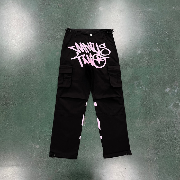 Minus Two Black Graff Cargos - Pink Logo