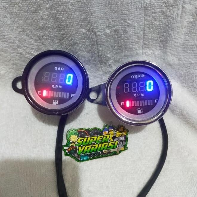tachometer rpm digital plus fuel ampere bensin motor mobil