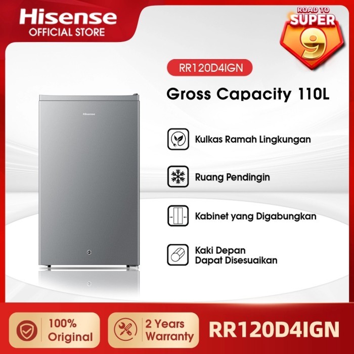 KULKAS 1 PINTU HISENSE RR 120D4IGN 93L
