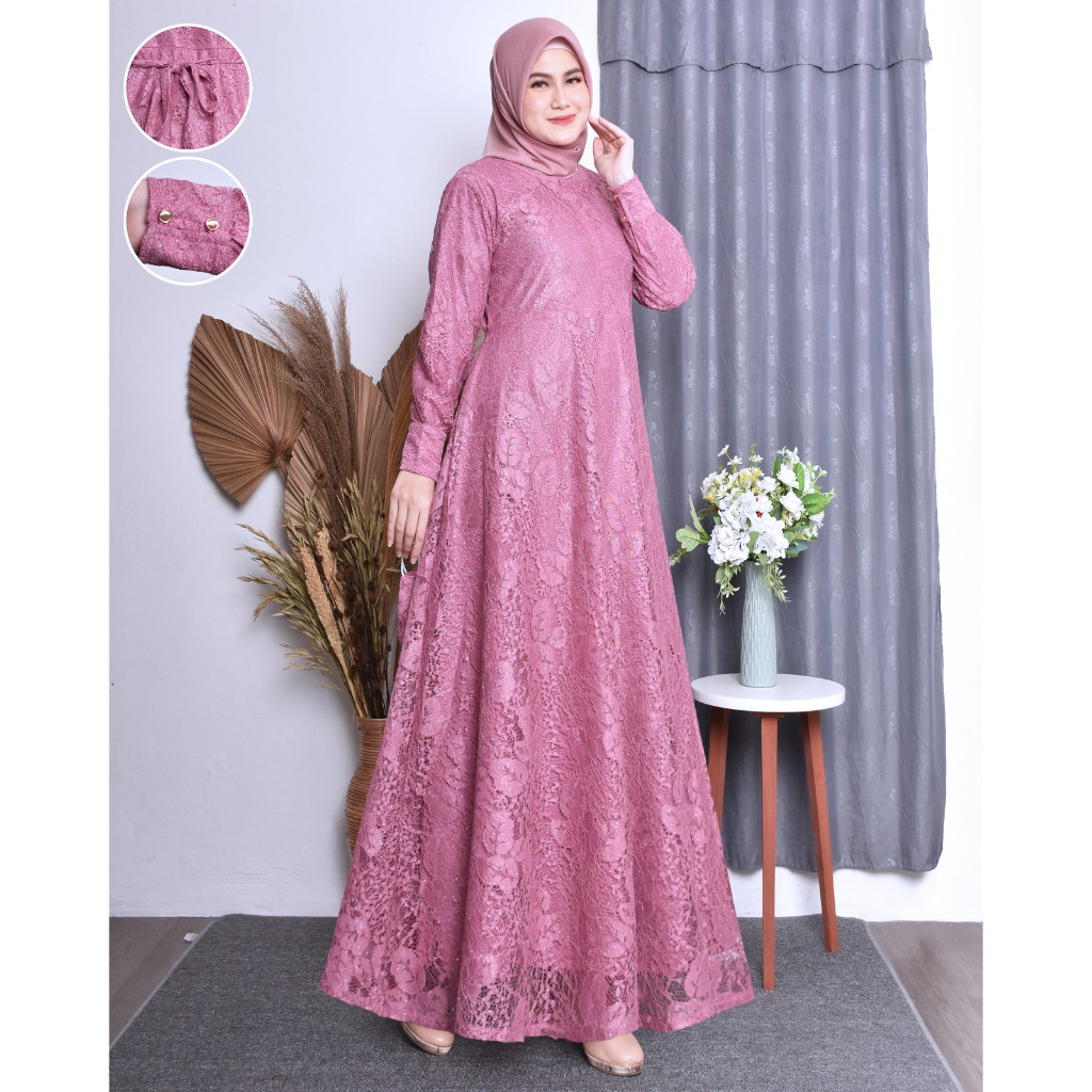 Premium Import Gamis Cewek Model Mewah Dres Syari Kondangan Dress Jumbo Muslimah Gamis Terbaru 2025 
