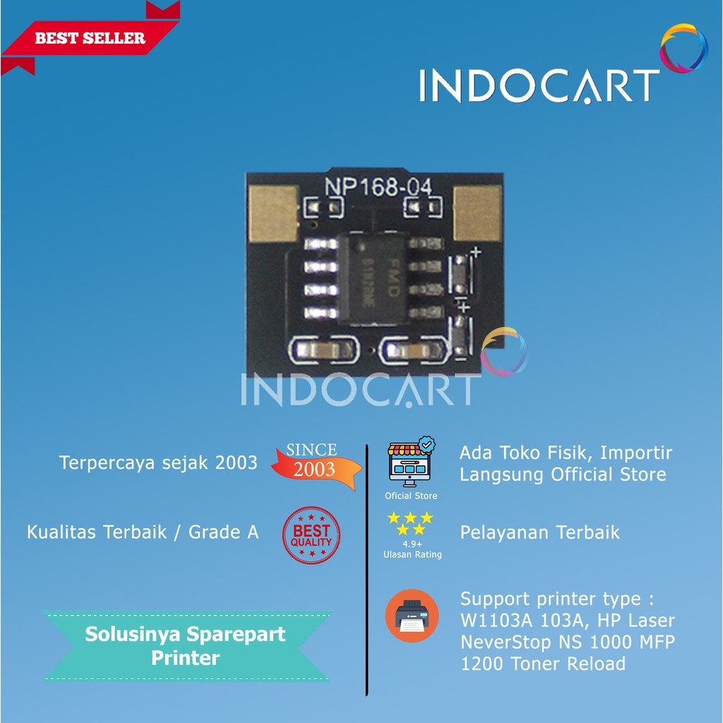 IndoCart Chip W1103A (103A)-HP Laser NeverStop NS 1000 MFP 1200-Toner